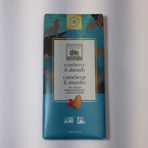 Endangered Species Chocolate Dark Chocolate with Cranberries and Almonds