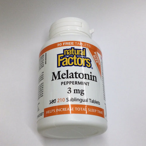 Natural Factors 3mg Melatonin Peppermint Sublingual Tablets