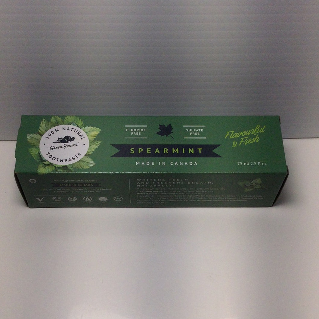 The Green Beaver Co. Natural Spearmint Toothpaste
