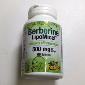 Natural Factors Berberine LipoMicel 500mg Softgels