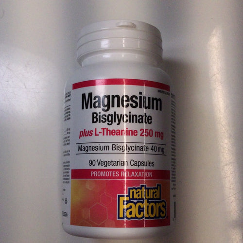 Natural Factors Magnesium Bisglycinate 40mg plus L-Theanine 250mg