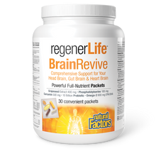 Load image into Gallery viewer, RegenerLife BrainRevive provides comprehensive nutritional support for your heart, brain, and gut for optimal emotional well-being. Each convenient daily supplement packet contains five softgels and vegetarian capsules providing nutrients for cognitive health