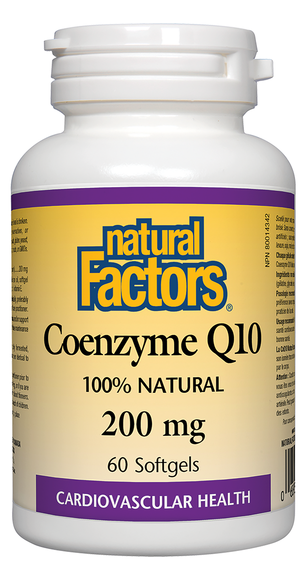 Coenzyme Q10 is a vitamin-like essential nutrient that helps increase levels of cellular energy production and is required by every cell in our body. Known to support cardiovascular health and cellular vigour. Natural Factors Coenzyme Q10 200 mg is 100% natural.
