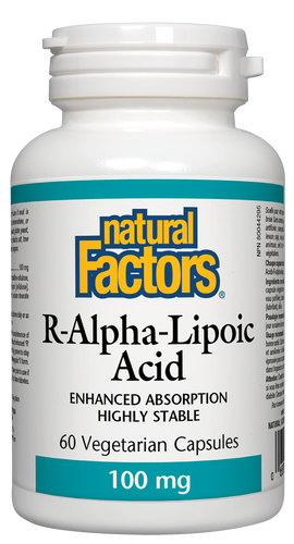 R-alpha-lipoic acid is a naturally occurring antioxidant which uniquely neutralizes damaging free radicals in all parts of the cell and boosts antioxidant defences by regenerating other antioxidants. The powerful antioxidant and regulating functions of alpha-lipoic acid make it an ideal supplement to improve health and protect against chronic disease and aging.