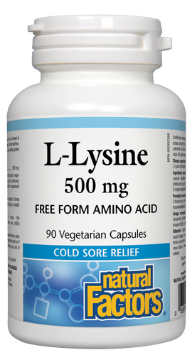 Natural Factors L-Lysine is an essential nutrient that provides relief from the herpes simplex virus (HSV). It works quickly to help reduce the recurrence, severity, and healing time of cold sores. 