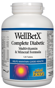 WellBetX Complete Diabetic Multivitamin &Mineral Formula from Natural Factors is the only multi specifically formulated to support healthy glucose metabolism. It provides a unique blend of key nutrients, which together help balance fluctuating blood sugar levels and help maintain good health.
