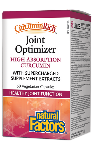 Natural Factors CurcuminRich Joint Optimizer combines the most trusted, effective, herbal supplements for natural joint pain relief and joint function.  Helps relieve joint pain due to osteoarthritis 
