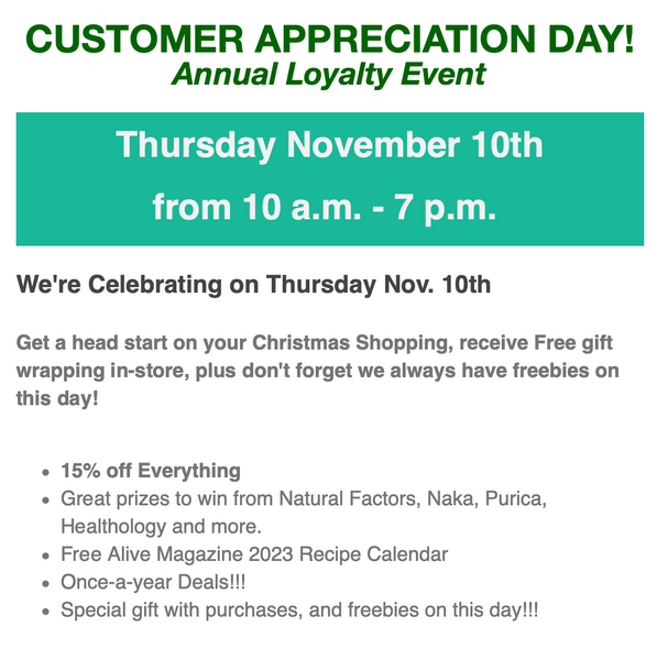 CUSTOMER APPRECIATION DAY! Annual Loyalty Event