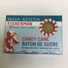 Load image into Gallery viewer, Nova Scotia Fisherman Candy Cane Natural Kelp Soap