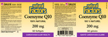 Load image into Gallery viewer, Natural Factors Coenzyme Q10 200mg