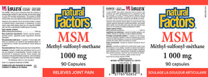 Natural Factors MSM 1,000mg Capsules