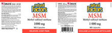 Load image into Gallery viewer, Natural Factors MSM 1,000mg Capsules