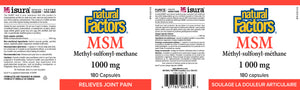 Natural Factors MSM 1,000mg Capsules