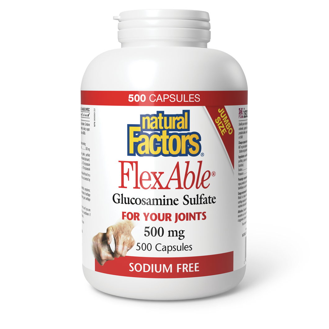 Natural Factors FlexAble Jumbo Size 500 capsules