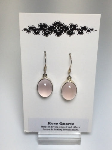 Earrings Rose Quartz and Sterling Silver