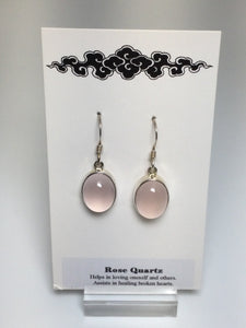 Earrings Rose Quartz and Sterling Silver