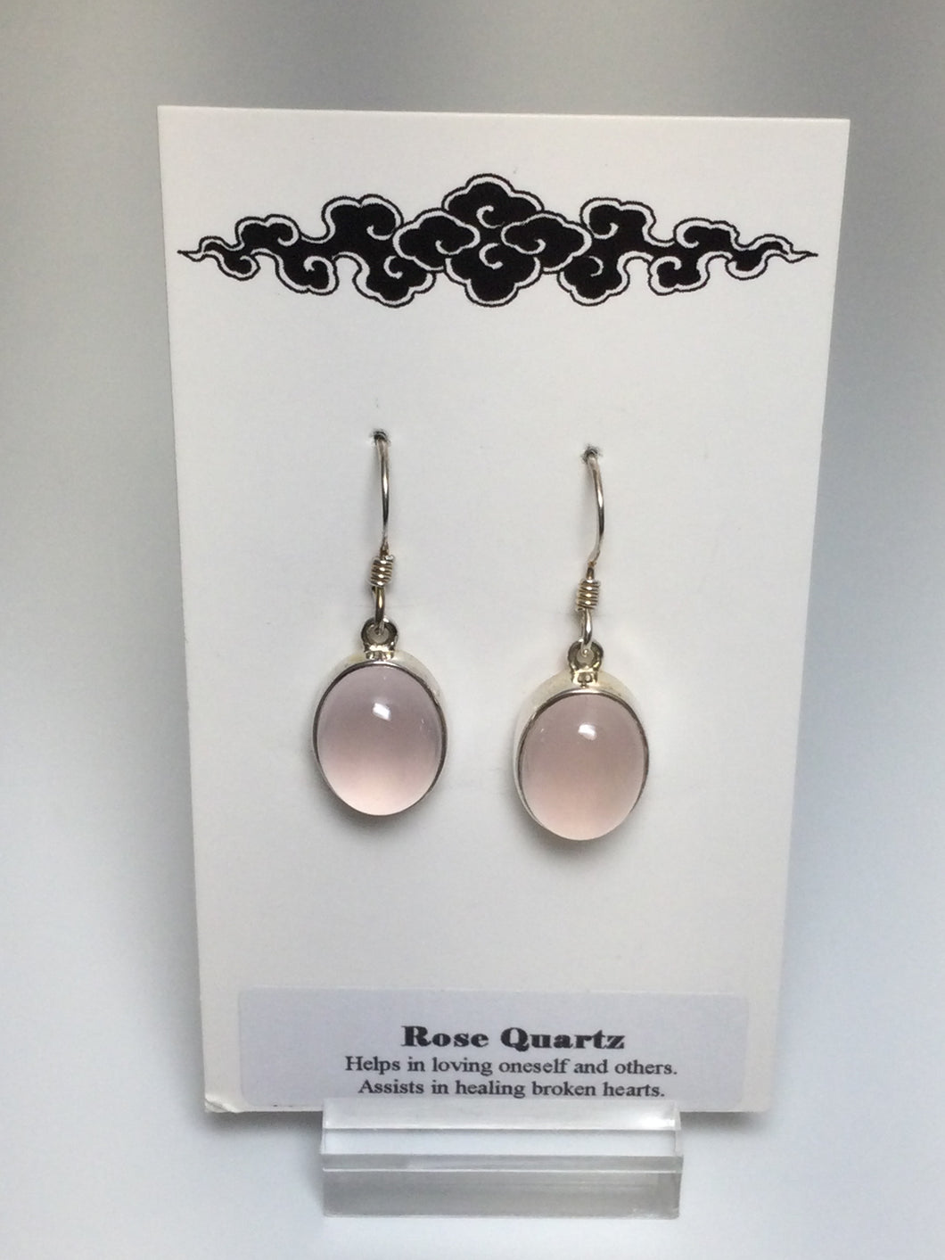 Earrings Rose Quartz and Sterling Silver