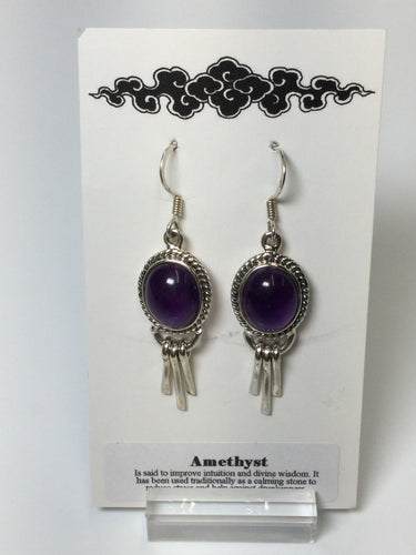 Earrings Amethyst with Sterling Silver