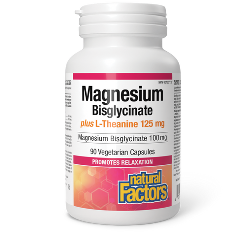 Natural Factors Magnesium Bisglycinate 100mg plus L-Theanine 125mg