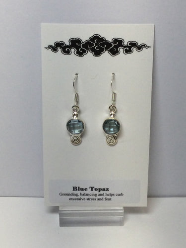 Earrings Blue Topaz and Sterling Silver