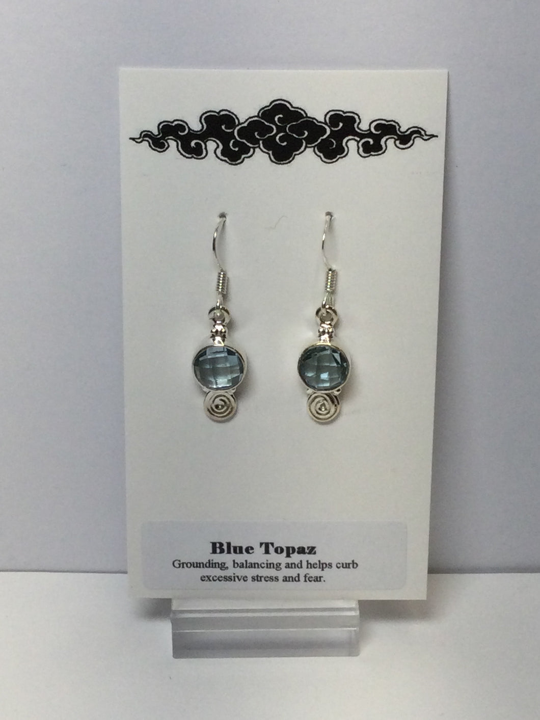 Earrings Blue Topaz and Sterling Silver