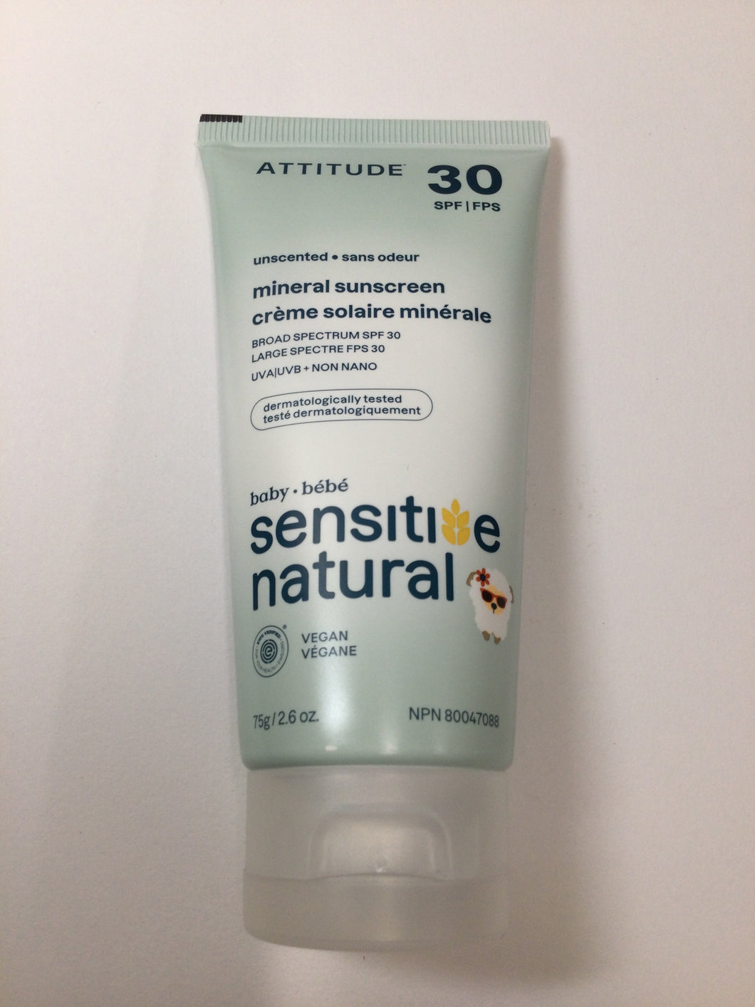 Attitude SPF 30 Unscented Mineral Sunscreen BABY