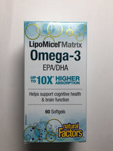 Load image into Gallery viewer, Natural Factors LipoMicel Matrix Omega-3 Softgels, up to 10x