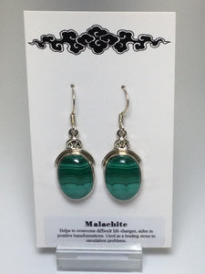 Earrings Malachite and Sterling Silver