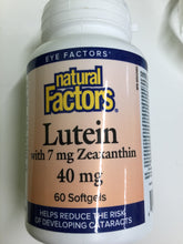 Load image into Gallery viewer, Natural Factors Lutein 40mg 60’s