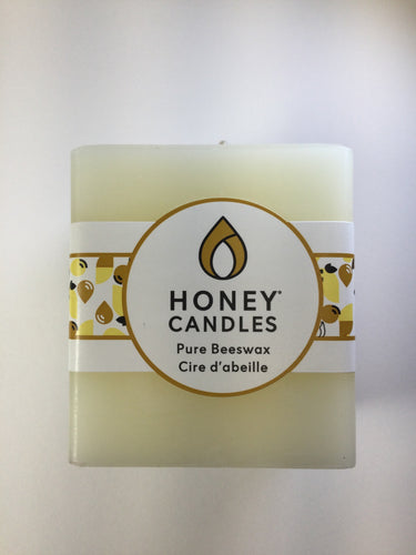 Honey Candles Pure Beeswax Square Pillar Pearl