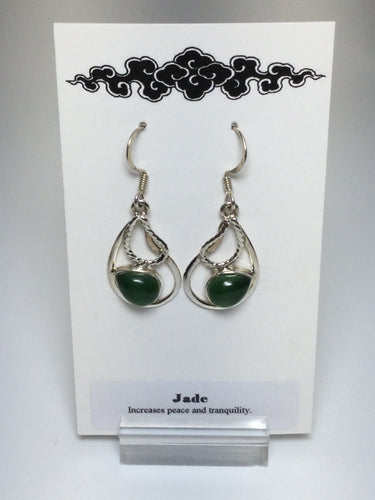 Earrings Jade and Sterling Silver