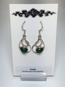 Earrings Jade and Sterling Silver