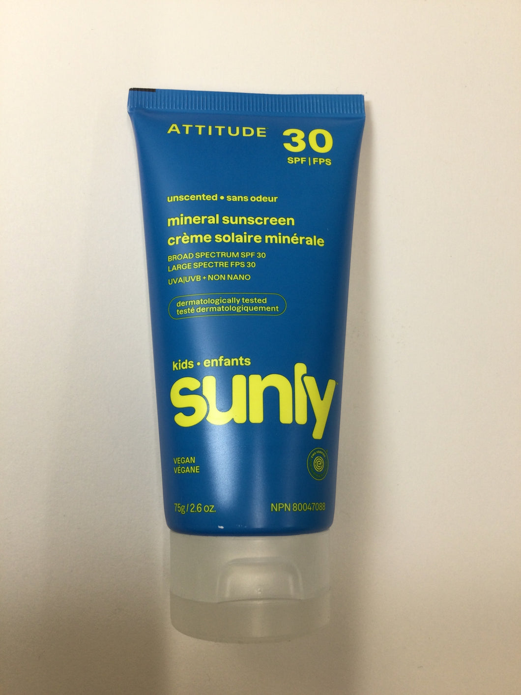 Attitude SPF 30 Unscented Kids Sunly Sunscreenf