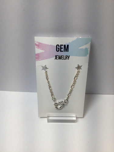 GEM JEWELRY- Sterling Silver Figaro Chain with Bolt Clasp