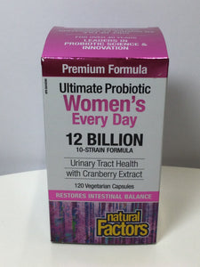 Natural Factors Women’s Every Day 12 Billion Probiotic with Cranberry Extract