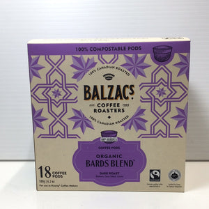 Balzac’s 100% Compostable Coffee Pods ‘Fairtrade Organic Bards Blend’ Stout Roast Dark