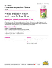 Load image into Gallery viewer, Natural Factors Big Friends Chewable Magnesium Citrate