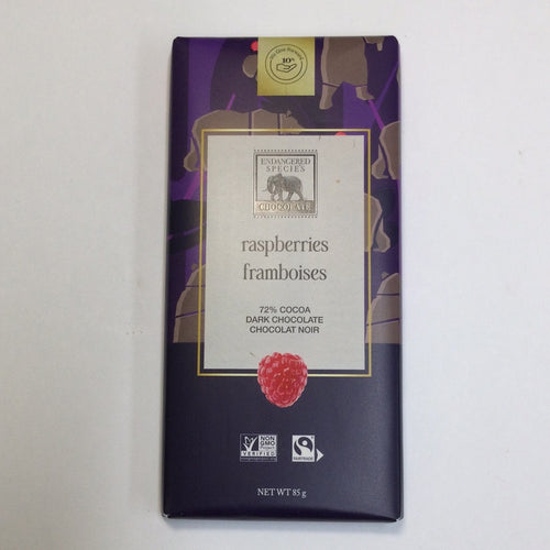Endangered Species Chocolate Dark Chocolate with Raspberries