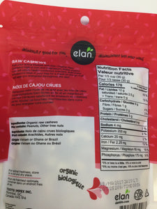 ELAN Organic Cashews Raw