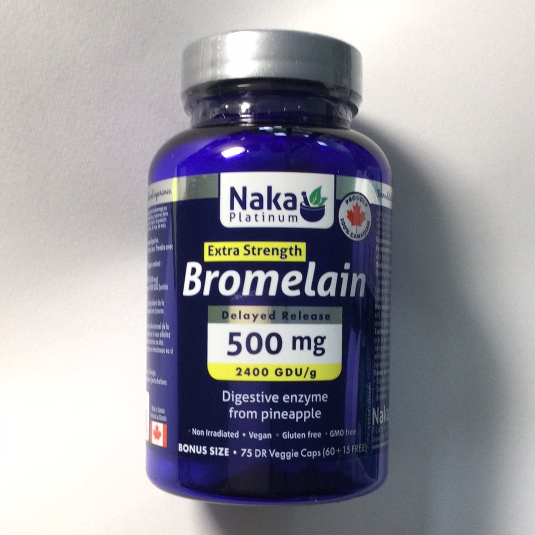 NAKA Platinum Extra Strength Bromelain 500mg, delayed release