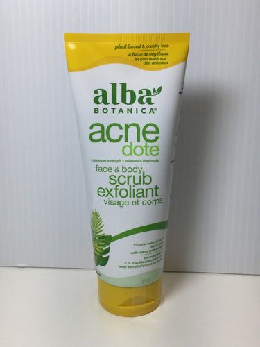 Alba Botanica Acne Dote Face & Body Scrub Exfoliant