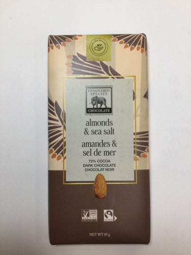 Endangered Species Chocolate Dark Chocolate with Sea Salt & Almonds