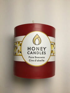 Honey Candles 100% Beeswax 3” Pillars