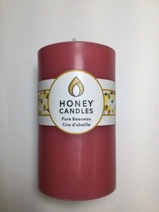 Honey Candles 100% Beeswax 5” Pillars.