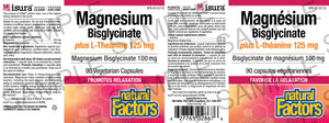Natural Factors Magnesium Bisglycinate 100mg plus L-Theanine 125mg