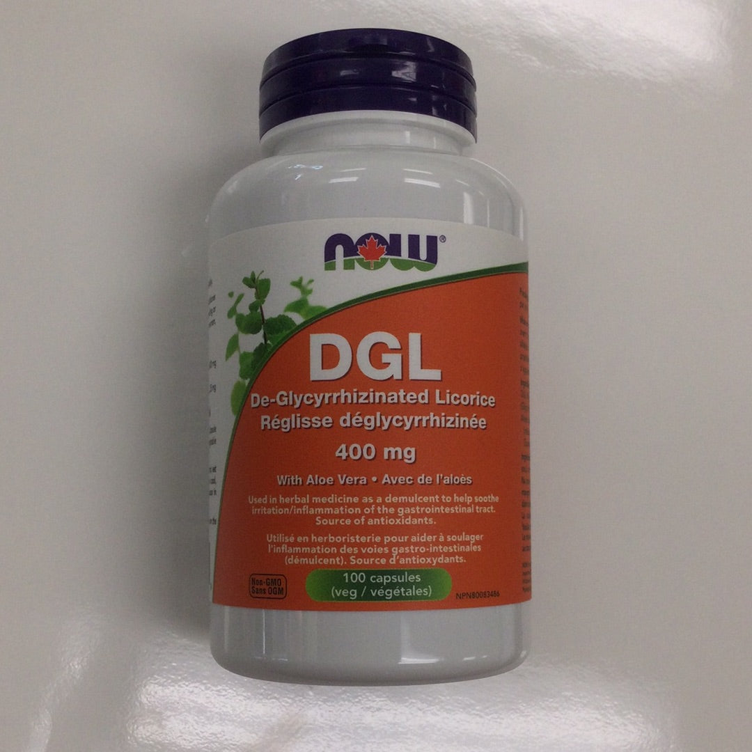 Now DGL 400mg Capsules with Aloe Vera – Terrens Wellness Centre