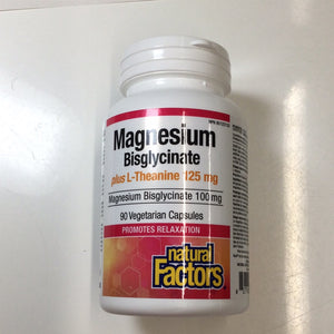 Natural Factors Magnesium Bisglycinate 100mg plus L-Theanine 125mg