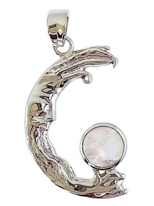 Tranquility Rainbow Moonstone Moon Face Pendant