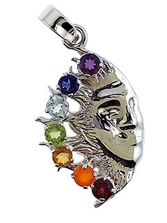 Tranquility Chakra Sun Sterling Silver Pendant