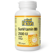 Load image into Gallery viewer, Natural Factors Vitamin D3 2500 IU / SunVitamin D3  180 capsule
